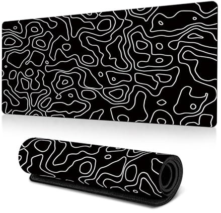 Large Gaming Mouse Pad With Stitched Edges,Gaming Mouse Pad With Non-Slip Rubber Water-Resistant Surface,Computer Desk Mat For Home Office Gaming Room (300*770*3MM) (Abstract Fluid 26, 300*770*3MM)