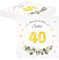 TOPWAYS Servietten 40. Geburtstag Mann Frau, Tischdeko Eukalyptus Papierservietten Anniversary Deko 40 Pcs