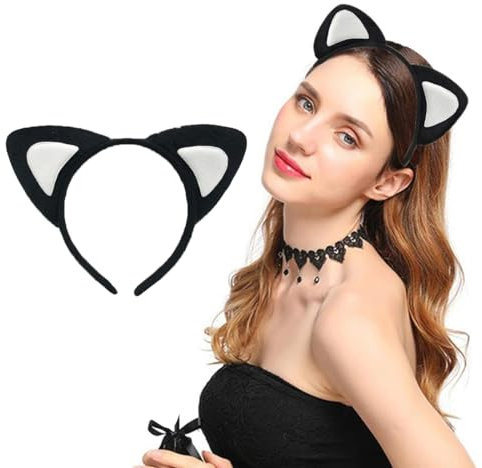 LAKJUOZ 1 Pièces Bandeau Oreilles De Chat, Serre-Tête De Chat, Accessoire De Cheveux, Pour Fille Et Femme, Costume De Fête, Décoration