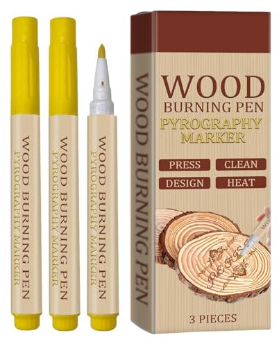 Stylo De Brûlure Du Bois – 3 Stylos Pyrographiques Marqueurs Brûlés Au Bois | Crayon D'art De Dessin De Peinture Sur Bois | Kit De Bricolage Brûleur À Bois Chimique Pour Projets De Peinture Sur Bois