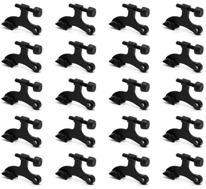 20 Pack Hinge Pin Black Door Stopper, Adjustable Heavy Duty Hinge Pin Door Stop with Black Rubber Bumper Tips