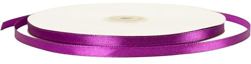 Nastro di raso sottile viola scuro da 6 mm per confezioni regalo, 91 m, per confezioni regalo di Halloween, sacchetti regalo per cupcake, palloncini, decorazioni per capelli, artigianato