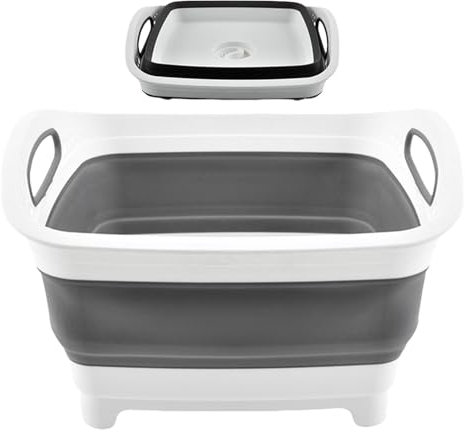 Fregadero para camping, bañera, plato plegable con asa | Lavabo para biberones: bañera portátil, fregadero para campamento, lavabo para actividades al aire libre, camping, senderismo, vehículos recrea