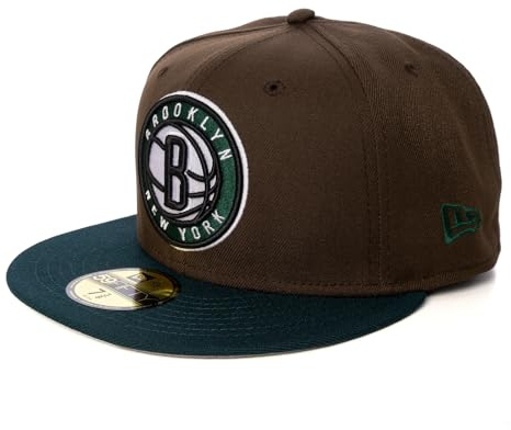 New Era Cap 59FIFTY Herren Basecap NBA Limited Edition (Brooklyn Nets, braun/grün, 7 5/8)