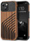TENDLIN Compatible with iPhone 13 Case Wood Grain with Carbon Fiber Texture Design Leather Hybrid Slim Case (Hairline)