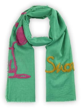 CODELLO Damen Peanuts™ Schal aus reiner Baumwolle mit Snoopy-Stickerei