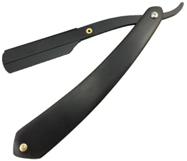 Handrasierer aus Metall mit Holzgriff, Klappbar, Schwarz