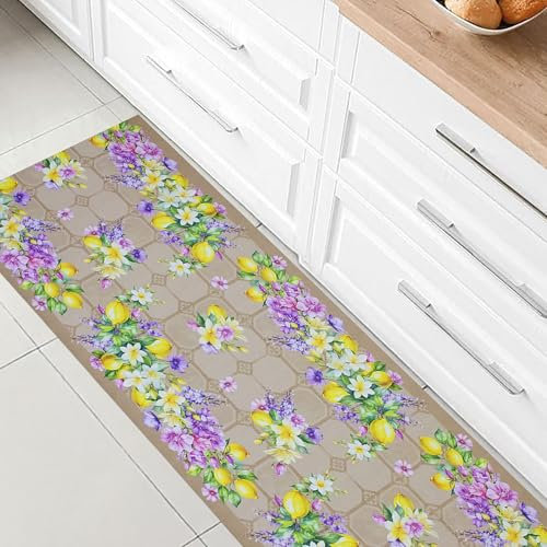 Nada Home Tappeto cucina passatoia antiscivolo Limoni con maioliche Vietrese gommato 7123