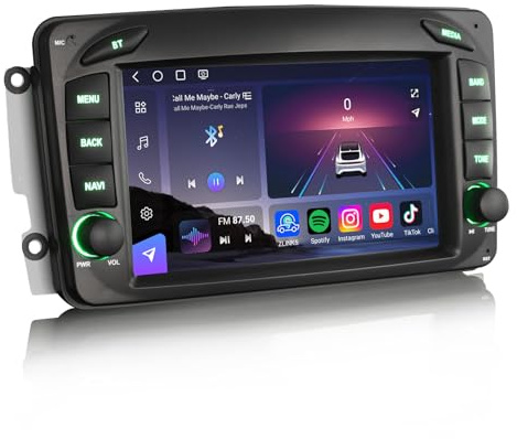 Erisin Qualcomm 8GB+128GB 8-Kern Android 16 Autoradio Bluetooth für Mercedes A/C/G/CLK Klasse W209 W203 W463 W168 Viano Vito 7 Zoll IPS Touchscreen CarPlay Android Auto DAB+ WiFi 4G DSP Canbus USB RDS