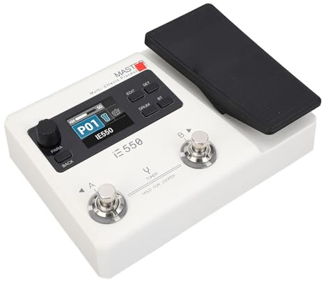 Fafeicy Gitarrenffekte Prozessor Elektrische Gitarren -AMP 8 Effektmodule mit Fußschalter, 100 Drum -Rhythmen Reverb Delay (EU-Stecker)