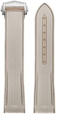 IORUYB 20mm Silicone Suitable For Omega Swatch Strap MoonSwatch Curved Interface Rubber Silicone Watch Band Seamaster 300 For Omega X Swatch Joint celestial Sports(Beige-brown)