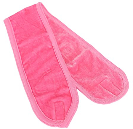 Bandeau de SPA pour le visage, maquillage, douche, bain, bandeau de sport, serviette extensible réglable pour femmes et hommes, bandeau élastique doux pour Spa, salle de sport, (Rose)