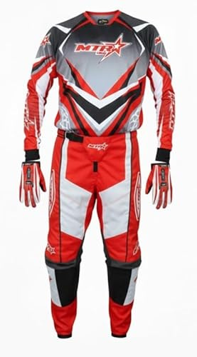 Equipacion de motocross niños infantil MTR, conjunto Camiseta + Pantalon + Guantes