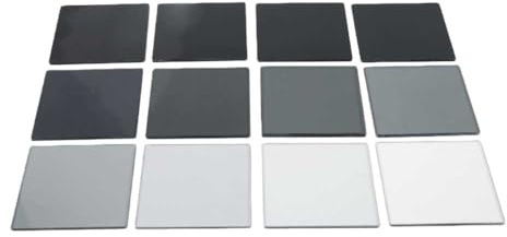 Filtre Optique à densité Neutre de Type Absorption 50 x 50 mm for 400-700 nm – Feuille d'atténuation de la lumière en Verre Optique de Haute qualité, Transmission 0,0001% -90%(10% Transmittance)