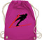 Turnbeutel Rucksack - Snowboard, Ski und mehr - Skispringer Skispringen - Unisize - Fuchsia - wintersport skifahren skifahrer beutel springen baumwollrucksack gymsack bag turnsack turnsackerl