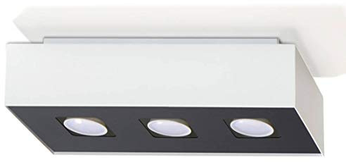 SOLLUX lighting Mono 3 Deckenleuchte Modernes minimalistisches Design für Wohnzimmer Schlafzimmer Angetrieben durch austauschbare GU10-Glühbirnen 3 x 40 W aus Stahl 34 x 14 x 11 cm Weiß