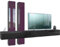 Vladon Wohnwand Moja, Made in Germany, Schwarz matt & Schwarz/Brombeer Hochglanz - Moderne Anbauwand für Ihr Wohnzimmer (BxHxT) 330 x 204 x 39 cm
