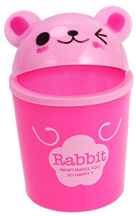 Toyvian Mini Papelera para Escritorio - Papelera de oficina de animales lindos, bote de basura de oficina para uso de habitación de niños (Estilo de color aleatorio)
