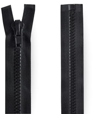 TENDAGGIMANIA Cerniera Lampo Divisibile con Catena 10 MM -Colore NERO -Lunghezza 200 CM - Cerniera Lampo Doppio Cursore ANTI CORROSIONE ANTI UV in Nylon ideale per Nautica e Ambienti esterni