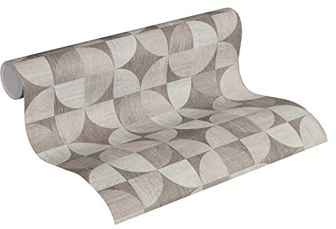 A.S. Création Livingwalls Vliestapete Metropolitan Stories Nils Olsson Copenhagen Tapete in geometrischer Holz Optik 10,05 m x 0,53 m grau Made in Germany 369133 36913-3