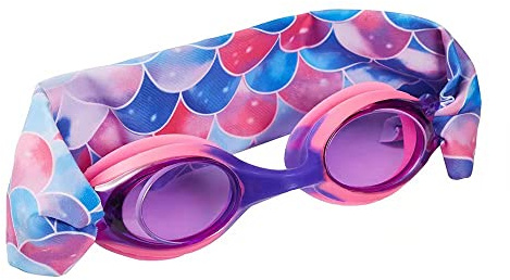 tsdjy Cool Tie Dye Mermaid Swim Goggles，Summer Fashion Anti Fog Uv Swimming Goggles With Fabric Strap,Gifts Ideas For Kids，Teens，Girl，Boy,Women With Headband