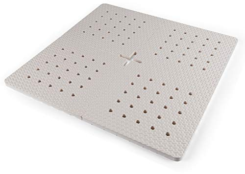 BOWERBIRD Original Anti-Fatigue Shower Stall Mat - Extra Thick and Soft Foam Material Comfortably Cushions Your Feet - Square - 4 Interlocking Tiles