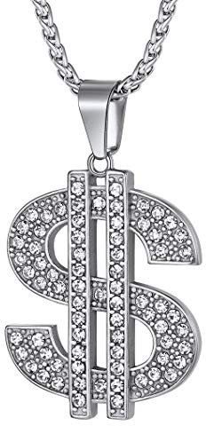 Richsteel Dollar Sign Necklace Womens Jewellery Rapper Y2K Jewelry Pendant Necklaces For Men