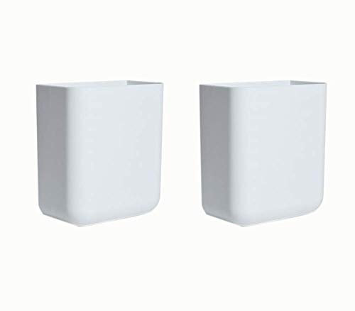 2pcs Stick on Desktop Plastic Pen Holder Pencil Stand Desk Office Accessories Organizer Wall-Mounted Home Storage Box Stationery Gift (Gray)
