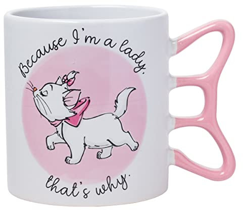 Silver Buffalo Disney The Aristocats Marie Because I'm A Lady That's Why 3D-Griff Keramik-Kaffeetasse, 590 ml
