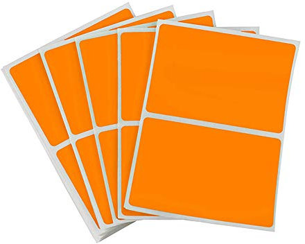 1 Pack Orange 50x75mm Rechteckige Sticker viereckige Aufklebergroß 6 FarbenFarbig rechteckig Klebrige Etiketten