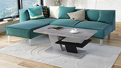 Mazzoni Cliff Couchtisch 110x60cm mit praktischer extra Ablage modern stabil vielseitig als Wohnzimmertisch Beistelltisch Sofatisch Zeitloses Design platzsparend robust für Wohnzimmer kleine Räume