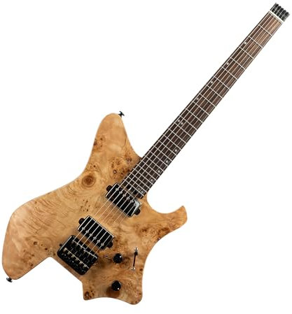 EART E-Gitarre 6 String Kopflose Gitarre volle Größe H-H Abholungen, Harter Schwanz Hochwertige Elektrogitarre für Anfänger Rechtshänder Solid Body Gitarre
