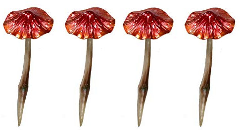 DARO DEKO Metall Garten-Stecker (4 Stück, Pilz 38cm)