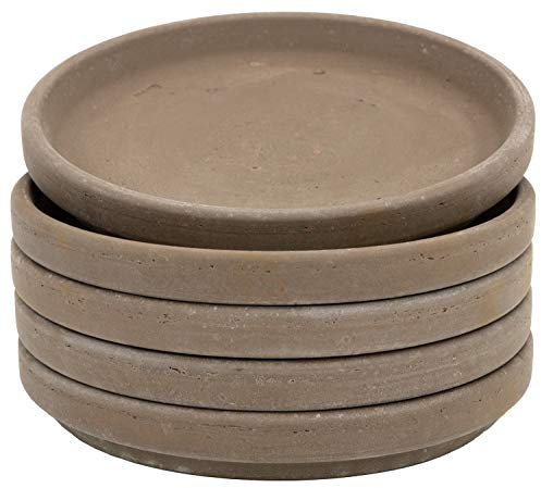 B2S BACK2SEASON Ton Untersetzer 5 Stück Made in Germany Pflanzenteller Teller Terrakotta Übertopf wiederverwendbar rund braun 5er Set (Durchmesser außen 13,1 cm)