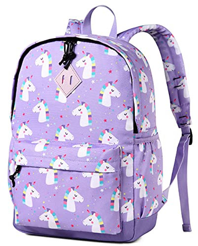 VASCHY Kinderrucksack Mädchen, Niedlich Wasserabweisend Vorschule Kinder Rucksack Leicht Kindergarten Jungen Kleinkind Rucksack mit Brustgurt Rosa Einhorn