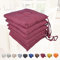 Set 6 Cuscini Sedia Con Lacci 4 Punti Comodi Made in Italy in Cotone Imbottiti e Spessi 6 Cm (Bordeaux)