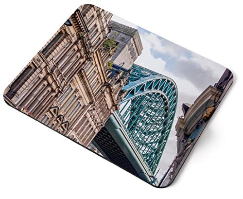 Computer Mouse Mat Pad - Tyne Bridge Newcastle England UK Britain Home Office PC Desk Accessory Flexible Fabric Top Large 5mm Laptop Desktop Printed Art Ergonomic #24350