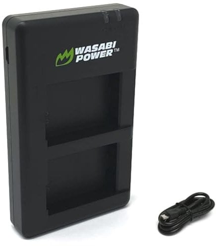 Wasabi Power Dual USB Battery Charger for Olympus BLX-1 and Olympus OM System OM-1