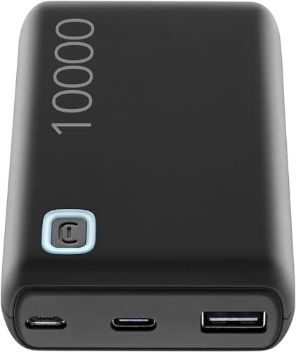 Cellularline - Power Bank Caricabatterie Portatile ESSENCE per Tablets 10000mAh - Input 1xUSB-C / 1xMICRO USB 10.5W - Output 1xUSB 12W - Caricabatterie Portatile Veloce e Vompatto - Nero