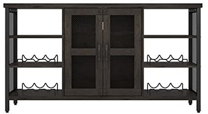 PEVSCO Weinschrank Freistehende Weinbar Schrank Antiquitäten Holzweinschrank mit Lagerung, Wohnzimmer Multifunktionaler Bodenweinerregal Schrank Barschrank (Color : A)