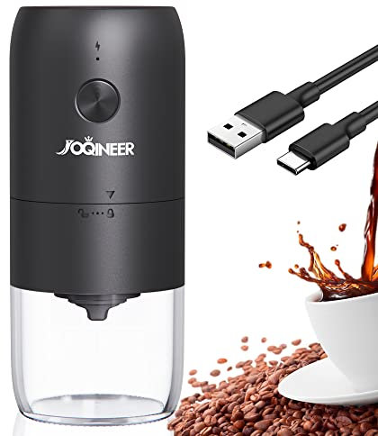 Portable Electric Burr Coffee Grinder,Automatic Mini Coffee Bean Mill with Adjustable Coarseness 1800mAh Chargeable for Camping Travel Outdoor Indoor