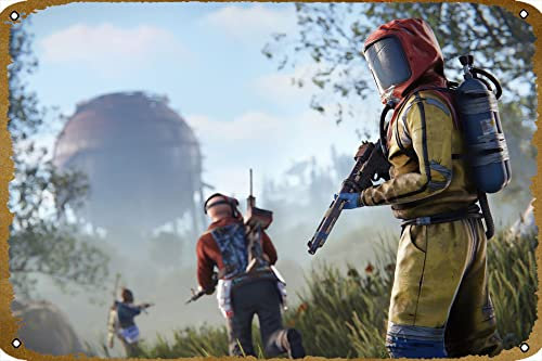 Rust Gameplay Poster Videospiel Metall Blechschild Gaming Coole Wanddekoration Geschenke für Gamer 30,5 x 20,3 cm