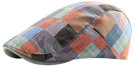 Béret Vintage Homme - Chapeau de Paille Ete Running Sport - Casquette Plate - Cap ete Plage - Traditionnel Classique