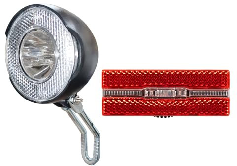 LED-Beleuchtungs-Set mit Batteriebetrieb, Vorderlicht 30 Lux, Rücklicht für Gepäckträger