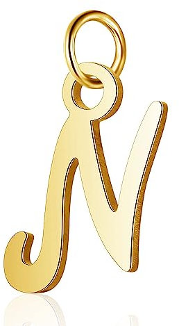 Bungsa Buchstaben Anhänger goldfarben A - Z Unisex aus 316L Edelstahl (N)