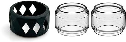 WratryParts 3-in-1 Ersatz-Staubkappe für Glasröhrchen, passend für Zeus X, Zeus Sub Ohm, Zeus Dual, Zeus X Mesh RTA Tank (mit schwarzem Ring)