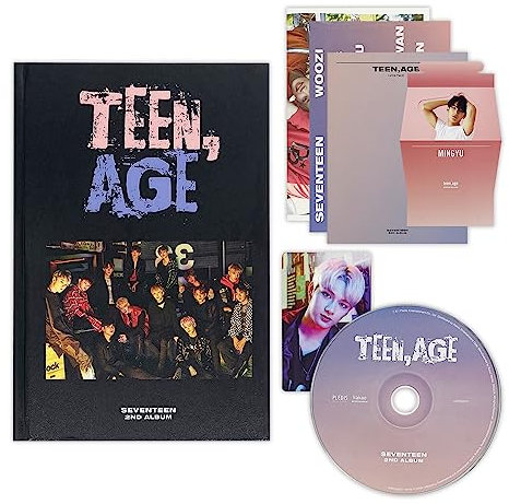 SEVENTEEN - 2nd Album [TEEN, AGE] (Re-release) (RS Ver.) Photobook + CD + Lyrics Book + Portrait Desktop Stand + Folding Poster + Name Sticker + Photocard + 2 Pin Badges + 4 Extra Photocards
