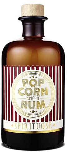 Wajos Popcorn Spiced Rum 37,8% vol, 500ml karibischer Rum mit Popcorn Geschmack, Alkohol Geschenk
