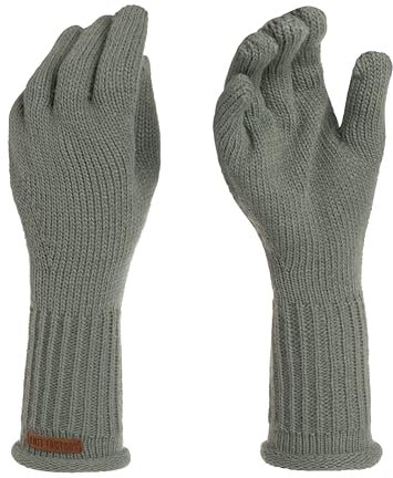 KNIT FACTORY - Lana Handschuhe - Gestrickte Handschuhe für Winter - Handstulpen aus Wolle - Hochwertige Qualität - Urban Green