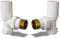 UK Radiators Round White Radiator Valve Pair - White Gloss Finish - Classy and Modern Design 1/2 x 10mm Angled Radiator Valve Pair - Pair of Valves